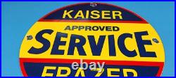 Vintage Kaiser Frazer Porcelain American Gas Automobile Service Dealer Sign