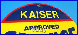 Vintage Kaiser Frazer Porcelain American Gas Automobile Service Dealer Sign