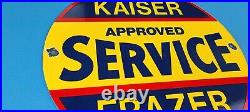 Vintage Kaiser Frazer Porcelain American Gas Automobile Service Dealer Sign