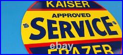 Vintage Kaiser Frazer Porcelain American Gas Automobile Service Dealer Sign