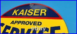 Vintage Kaiser Frazer Porcelain American Gas Automobile Service Dealer Sign