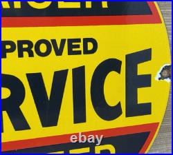 Vintage Kaiser Frazer Porcelain Dealership Sign Approved Service Gas Oil Auto