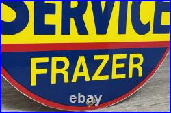 Vintage Kaiser Frazer Porcelain Dealership Sign Approved Service Gas Oil Auto