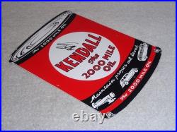 Vintage Kendall 2000 Mile Oil Peace Quart 11 Porcelain Metal Car, Gasoline Sign