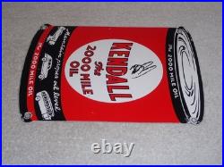 Vintage Kendall 2000 Mile Oil Peace Quart 11 Porcelain Metal Car, Gasoline Sign