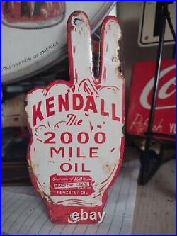 Vintage Kendall Gasoline License Plate Topper Gas 2000 Mile Automobile Topper