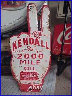 Vintage Kendall Gasoline License Plate Topper Gas 2000 Mile Automobile Topper