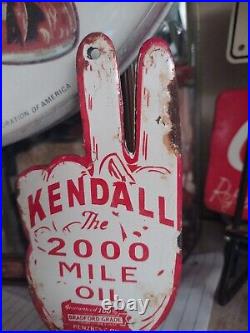 Vintage Kendall Gasoline License Plate Topper Gas 2000 Mile Automobile Topper