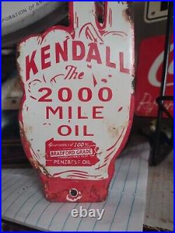 Vintage Kendall Gasoline License Plate Topper Gas 2000 Mile Automobile Topper