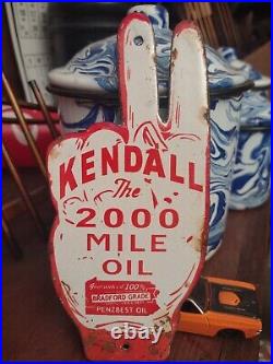 Vintage Kendall Gasoline License Plate Topper Gas Sign Ad on Automobile Topper