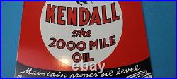 Vintage Kendall Gasoline Porcelain Gas Auto Oil Quart Can Service Station Sign