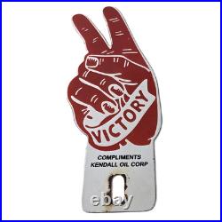Vintage Kendall Gasoline Sign Topper Porcelain License Plate Gas Auto Topper