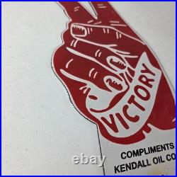 Vintage Kendall Gasoline Sign Topper Porcelain License Plate Gas Auto Topper