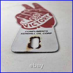 Vintage Kendall Gasoline Sign Topper Porcelain License Plate Gas Auto Topper