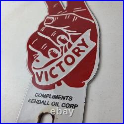 Vintage Kendall Gasoline Sign Topper Porcelain License Plate Gas Auto Topper
