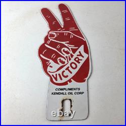 Vintage Kendall Gasoline Sign Topper Porcelain License Plate Gas Auto Topper