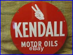 Vintage Kendall Motor Oil Sign Antique Old Gas Station Double Sided Auto 9763