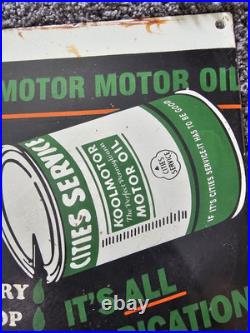 Vintage Koolmotor Lubrication Porcelain Sign Gas Car Truck Oil 12 X 8.5