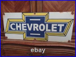 Vintage Large Chevrolet Automobile Dealer Rectangular Porcelain Metal Sign