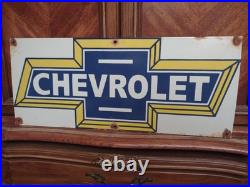 Vintage Large Chevrolet Automobile Dealer Rectangular Porcelain Metal Sign