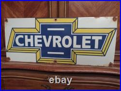 Vintage Large Chevrolet Automobile Dealer Rectangular Porcelain Metal Sign