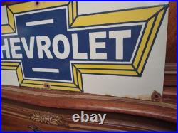 Vintage Large Chevrolet Automobile Dealer Rectangular Porcelain Metal Sign