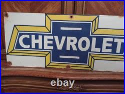 Vintage Large Chevrolet Automobile Dealer Rectangular Porcelain Metal Sign