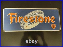 Vintage Large Firestone Tires Auto Advertising Porcelain Metal Service Sign