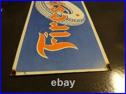 Vintage Large Firestone Tires Auto Advertising Porcelain Metal Service Sign