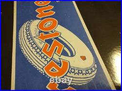 Vintage Large Firestone Tires Auto Advertising Porcelain Metal Service Sign
