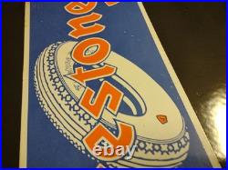 Vintage Large Firestone Tires Auto Advertising Porcelain Metal Service Sign