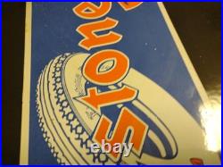 Vintage Large Firestone Tires Auto Advertising Porcelain Metal Service Sign