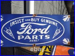 Vintage Large Ford Porcelain Metal Sign 2ft Car Truck Auto Dealer Sales Service