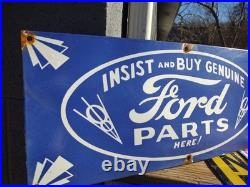 Vintage Large Ford Porcelain Metal Sign 2ft Car Truck Auto Dealer Sales Service