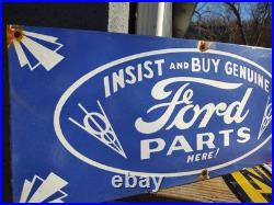 Vintage Large Ford Porcelain Metal Sign 2ft Car Truck Auto Dealer Sales Service