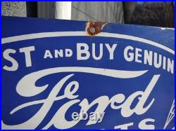 Vintage Large Ford Porcelain Metal Sign 2ft Car Truck Auto Dealer Sales Service