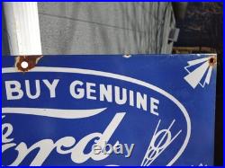 Vintage Large Ford Porcelain Metal Sign 2ft Car Truck Auto Dealer Sales Service
