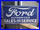 Vintage-Large-Ford-Porcelain-Metal-Sign-3ft-Car-Truck-Auto-Dealer-Sales-Service-01-qb
