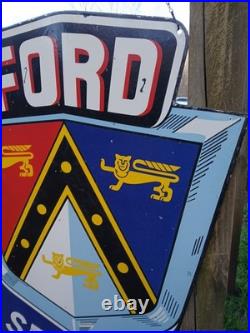 Vintage Large Ford Service Station 40 Porcelain Double Sided Automobile Sign