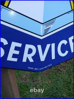 Vintage Large Ford Service Station 40 Porcelain Double Sided Automobile Sign