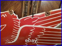 Vintage Large Mobil Mobilgas Pegasus Gas Oil Auto Service Station Porcelain Sign