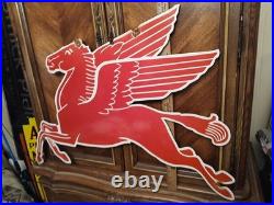 Vintage Large Mobil Mobilgas Pegasus Gas Oil Auto Service Station Porcelain Sign
