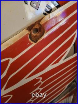 Vintage Large Mobil Mobilgas Pegasus Gas Oil Auto Service Station Porcelain Sign