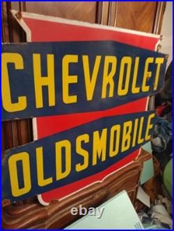 Vintage Large Oldsmobile Porcelain Sign Chevrolet Auto Dealership Dealer Sales