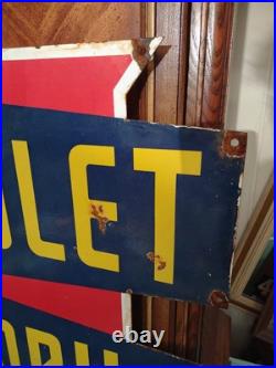 Vintage Large Oldsmobile Porcelain Sign Chevrolet Auto Dealership Dealer Sales