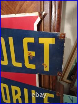 Vintage Large Oldsmobile Porcelain Sign Chevrolet Auto Dealership Dealer Sales