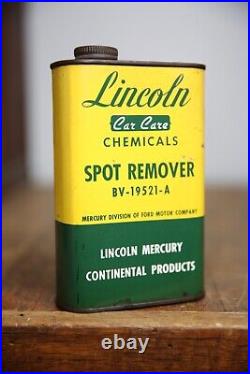 Vintage Lincoln Mercury Ford Motor Co Spot Remover Metal Can Car Advertising