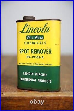 Vintage Lincoln Mercury Ford Motor Co Spot Remover Metal Can Car Advertising