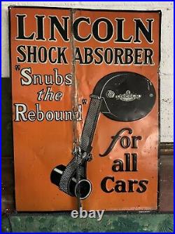 Vintage Lincoln Shock Absorber 1920s Sign