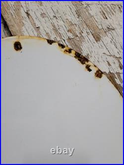 Vintage Liquid Wrench Porcelain Sign Garage Car Tool Lubricant Rust Woman Lady